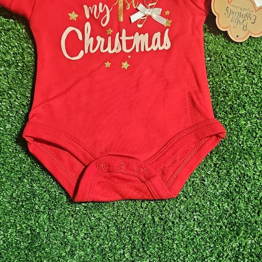 Baby Essentials Festive Red Christmas Bodysuit